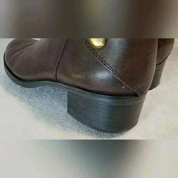 Franco Sarto Genuine Leather Tall Riding Style Calf Brown Knee Boots CYMA2 7.5 - Picture 7 of 10